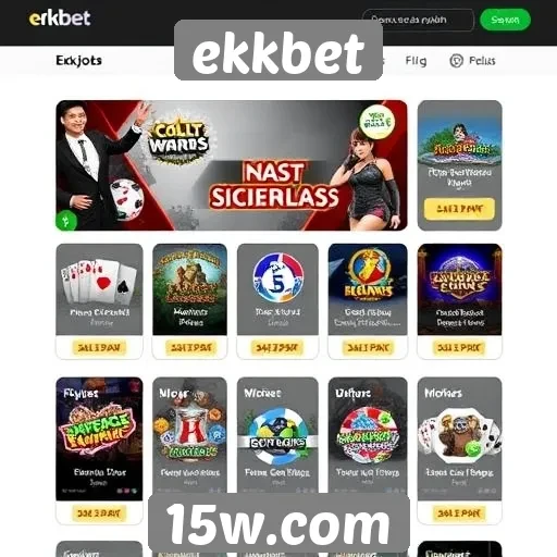 Visão geral das funcionalidades do site de jogos ekkbet
